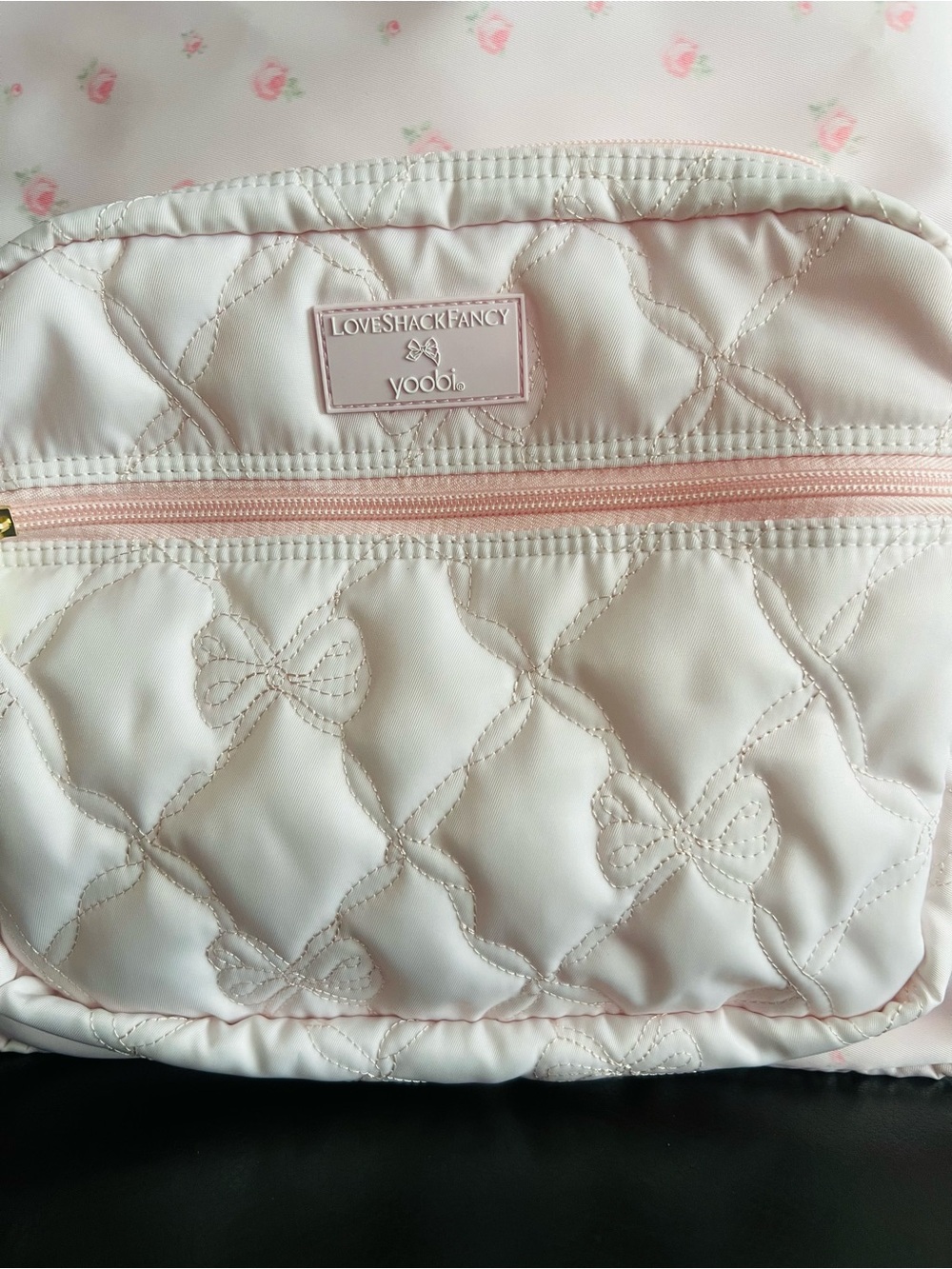 LoveShackFancy Light Pink Quilted Backpack and Matching Tote - Picture 4 of 5